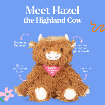 Lilly's Love Weighted Stuffed Animals for Adults & Kids - 5lb Highland Cow Plush for Anxiety, ADHD & Sensory | Machine Washable Weighted Stuffed