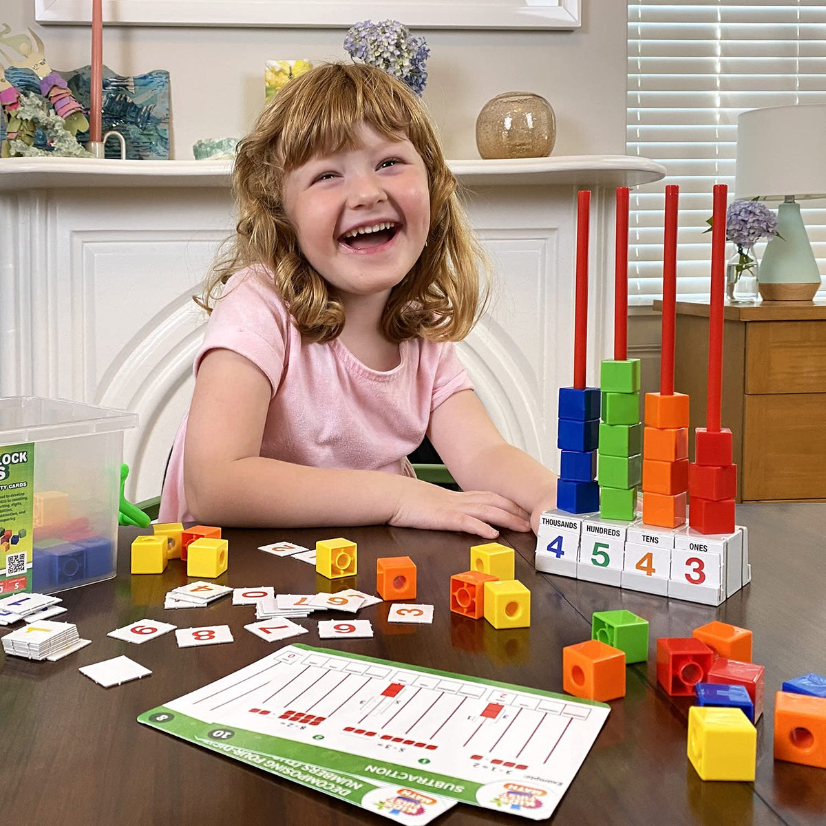 Kids First Math: Stacking Block Abacus Math Kit w/Activity Cards | Develop Skills in Counting, Sorting, Subtraction, Addition & More | Visual Hands-on