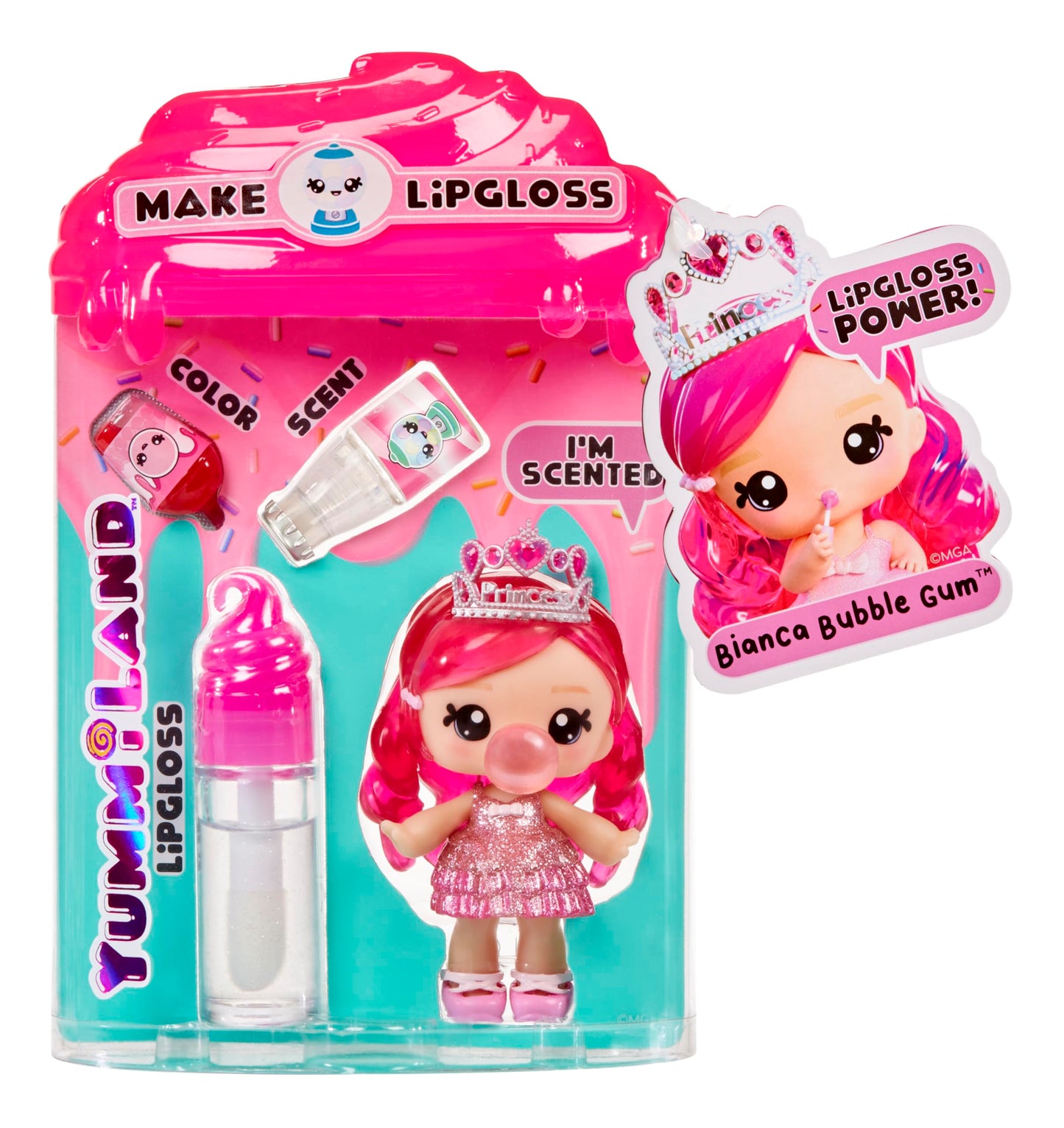 Yummiland Lipgloss Doll - Bianca Bubblegum - Scented Doll with DIY Gloss Kit - Suitable for Children 4 Years and Up