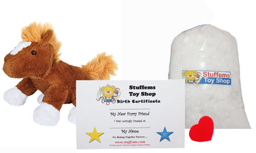 Stuffems Toy Shop Make Your Own Stuffed Animal Mini 8 Inch Chestnut the Horse Kit - No Sewing Required!