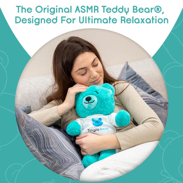 Tingle Bear The Original ASMR Teddy Bear - Super Soft Stuffed Toy & Relaxation Aid for Kids & Adults - Teddy Bear with Bluetooth Speaker to Play Any