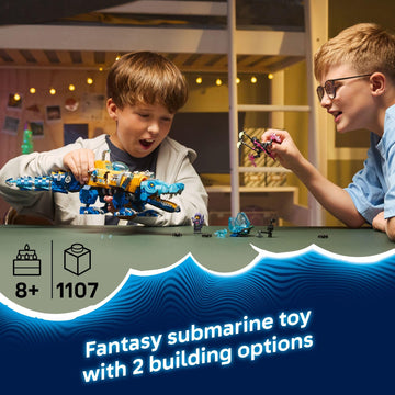 LEGO DREAMZzz Crocodile Submarine Building Toy for Boys & Girls - Pretend Play Set for Kids, Ages 8+, W/2 Build Options - Includes 3 Minifigures