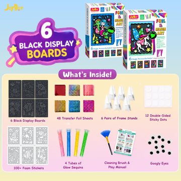 JoyBox Foil Art & Glow Sequin Art Craft Kit 2-in-1, Mermaid Luminous Set 6+