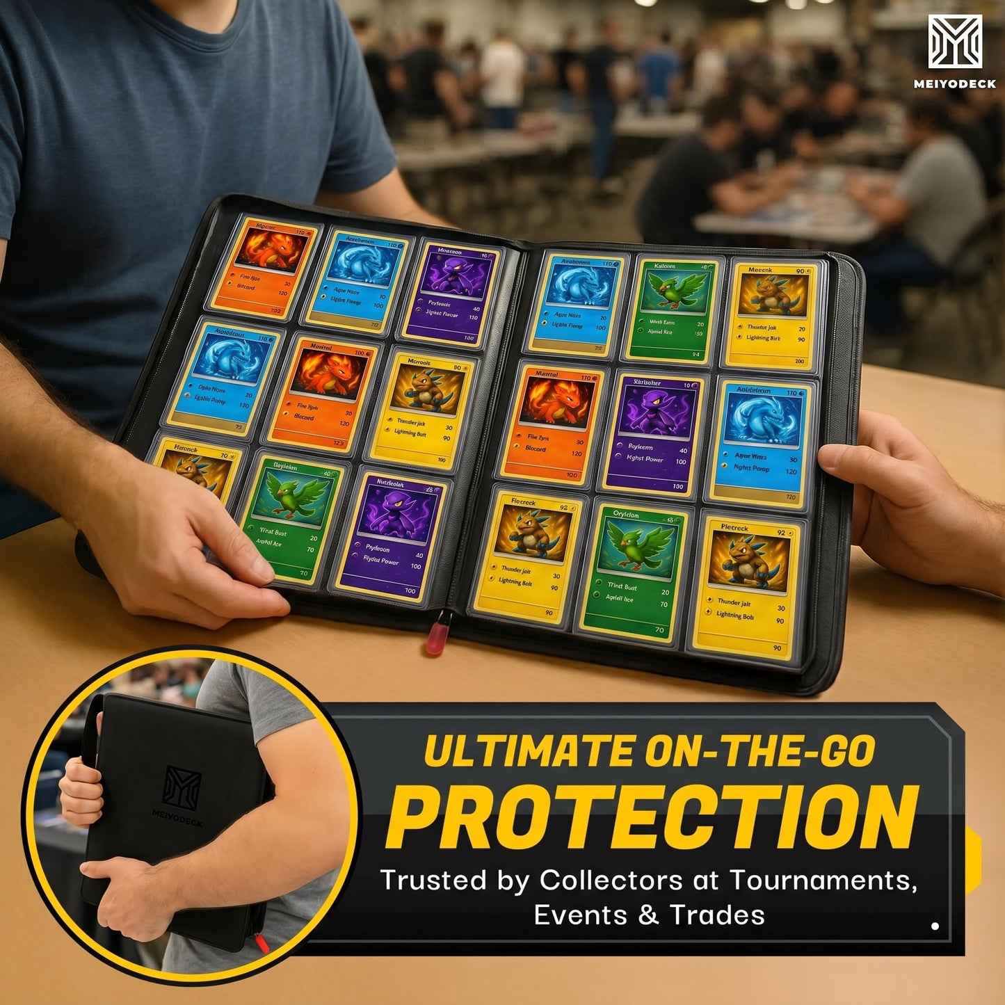 Toploader Binder | Holds 252 Toploaders | 9-Pocket | Ringless Double-Sided Pockets | Includes Collector Tweezers & Gloves | Premium Top Loader Binder
