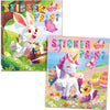 CutteeyFyry Paint by Number Sticker Book for Girls Kids - Road Trip & Airplane Activities Toys, Easter Basket Stuffers, Bunny Egg Unicorn, Birthday