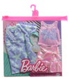 Barbie Fashions 2-Pack Clothing Set, 2 Outfits Doll Include Star-Print Dress, Pink Iridescent Skirt, Graphic Tank & 2 Accessories, Gift for Kids 3