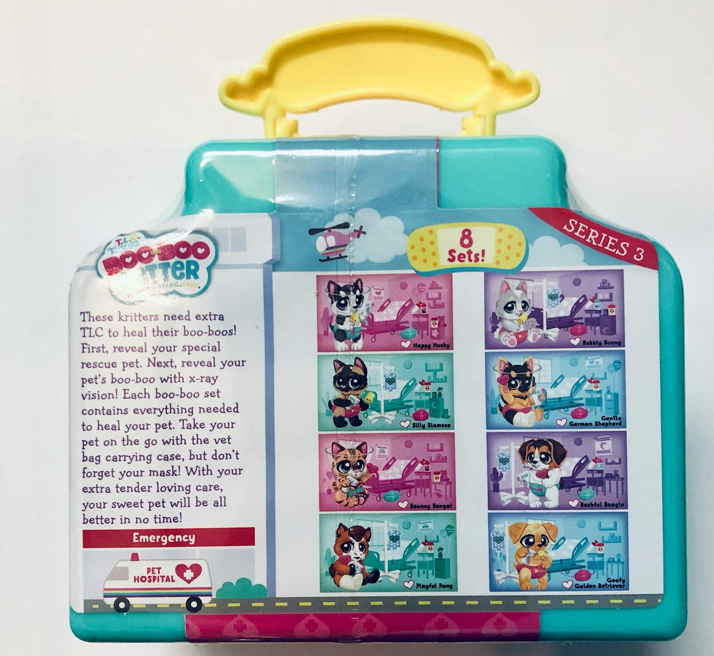 T.L.C. Kritters Boo Boo Better Mystery Vet Carry Case Series 3 - 12 Pieces Pet, Case, Accessories, X-Ray Card, Diaper + More!!