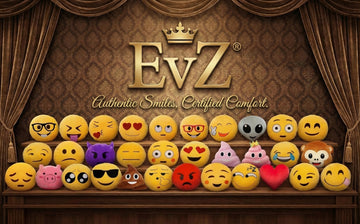EvZ Official Certified Heart Eyes Emoji Pillow - 32cm Large Soft Plush Smiley Face Emoticon Cushion - Cute Decorative Stuffed Toy for Couch, Bed, Kids