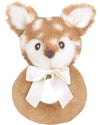 Bearington Collection Baby Lil’ Willow, 5.5 Inch Fawn Plush Stuffed Animal, Soft Baby Rattles and Plush Rings - Toys for Babies