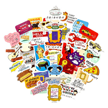 Conquest Journals Friends Sticker Bundle, 100 Unique Stickers, Officially Licensed, Waterproof, UV and Scratch Resistant