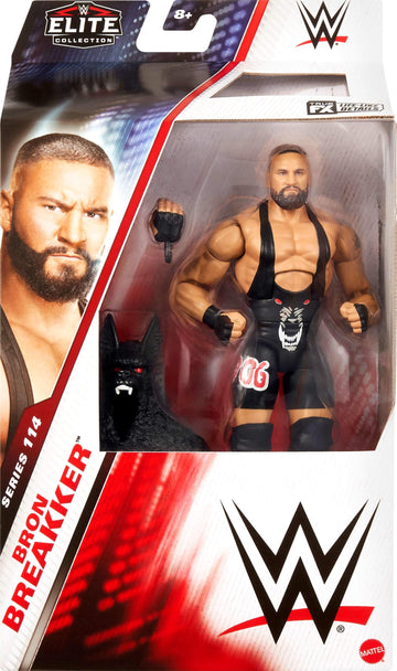 Mattel WWE Elite Action Figure & Accessories, Series #114 6-inch Collectible Bron Breakker with 25 Articulation Points & Swappable Hands