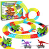 Valentines Day Gifts for Kids, Dinosaur Train Set,Boys Valentine Gifts Dinosaur Train Toys, 360° Electric Climbing Dinosaur Car Race Tracks with Sound