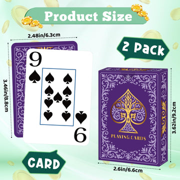Playing Cards 2 Pack, Deck of Cards, Large Print Playing Cards, Easy to Shuffle, Premium Poker Cards for Card Games Family Game Night Table Magic