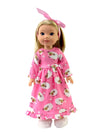 American Fashion World Pink Lamb Nightgown Pajamas for 14-Inch Dolls | Premium Quality & Trendy Design