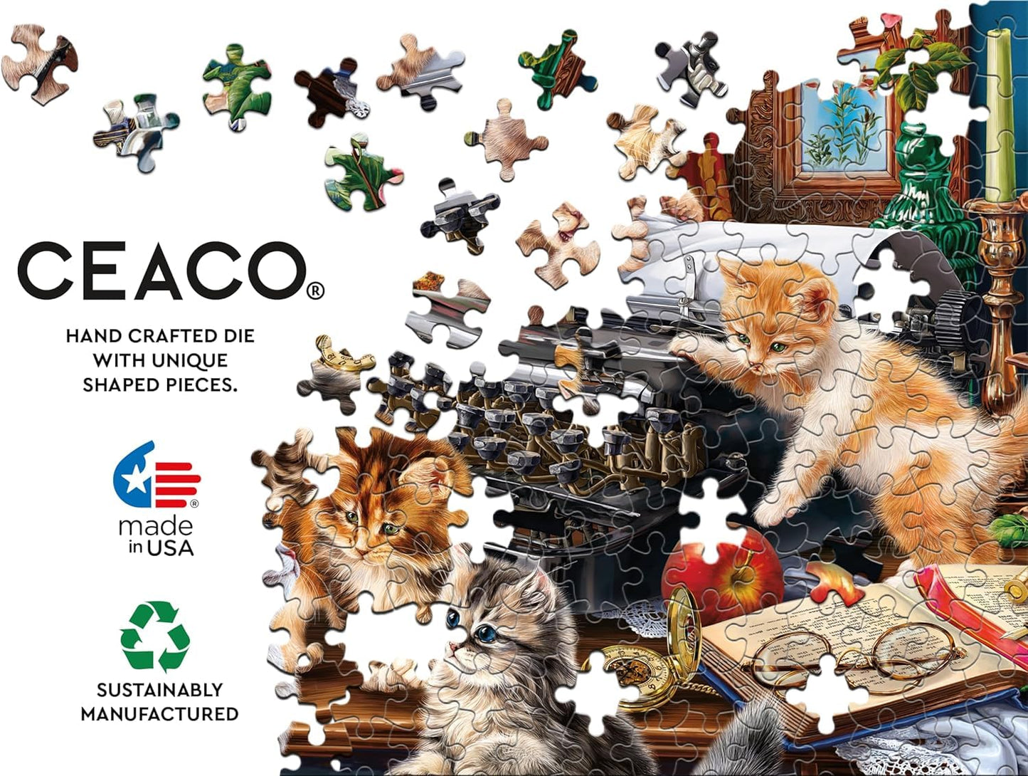 Ceaco - Paws Gone Wild - The Writer's Cats - 550 Piece Jigsaw Puzzle