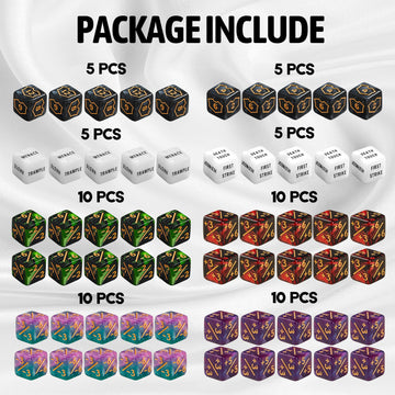 60 PCS MTG Dice Counters Keyword Counters Life Counter 1/+1 counters Commander Buff Tokens 6 Sided Dice Set for MTG, TCG, Card Games Accessories
