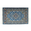 EMiEN Blue Floral Print Vintage Woven Carpet Rug Blanket Miniature Ornament Kits,Miniature Ornament for DIY Dollhouse Decoration