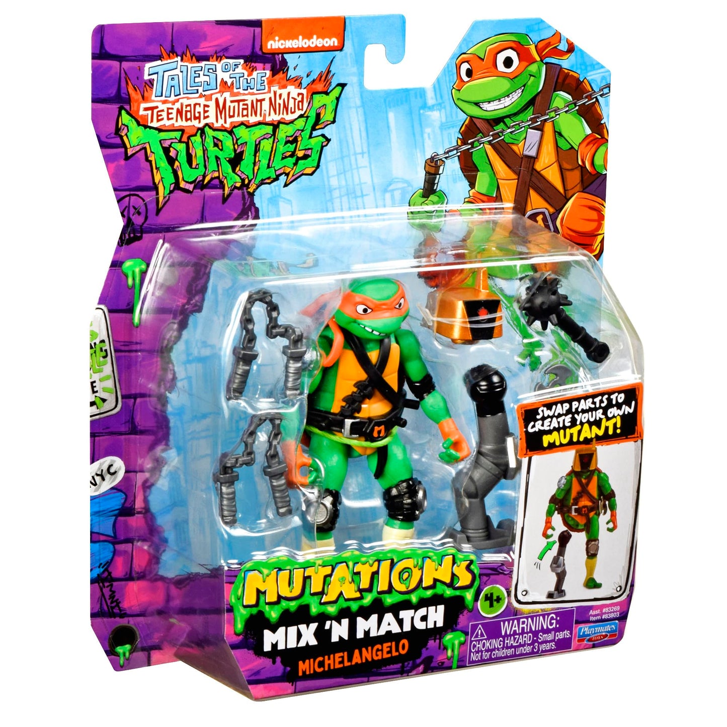 Tales of Teenage Mutant Ninja Turtles: Mutations Mix & Match 4.5" Michelangelo Basic Action Figure Asst by Playmates Toys