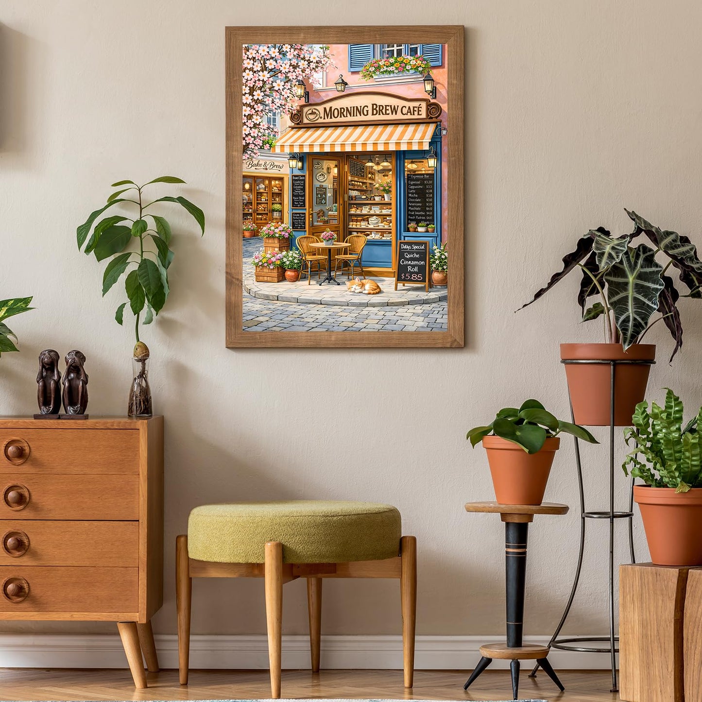 Puzzles for Adults 500 Pieces, Coffee Shop Jigsaw Puzzles - Morning Brew Cafe, Impossible Cafe Puzzles for Seniors Family, 20.47x14.96 inches, 1:1