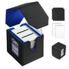 Scimi Commander Dual Display Deck Box - Patented Design Holds 130 Double-Sleeved/100 Triple-Sleeved Cards, Includes 2 Thick Card Bricks & 2 Dividers