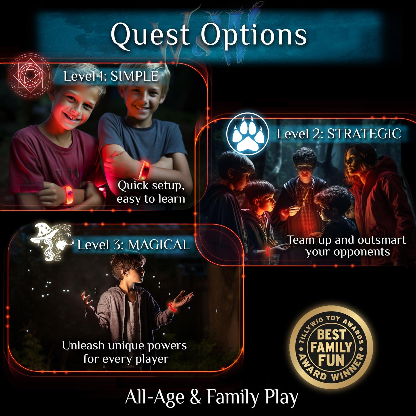 A Magical Glow-in-the-Dark Outdoor Game: Wizards & Werewolves: | 4-10 Players | Camping Games | Scavenger Hunt | Outdoor Toys for Kids 8-12+ | Teen