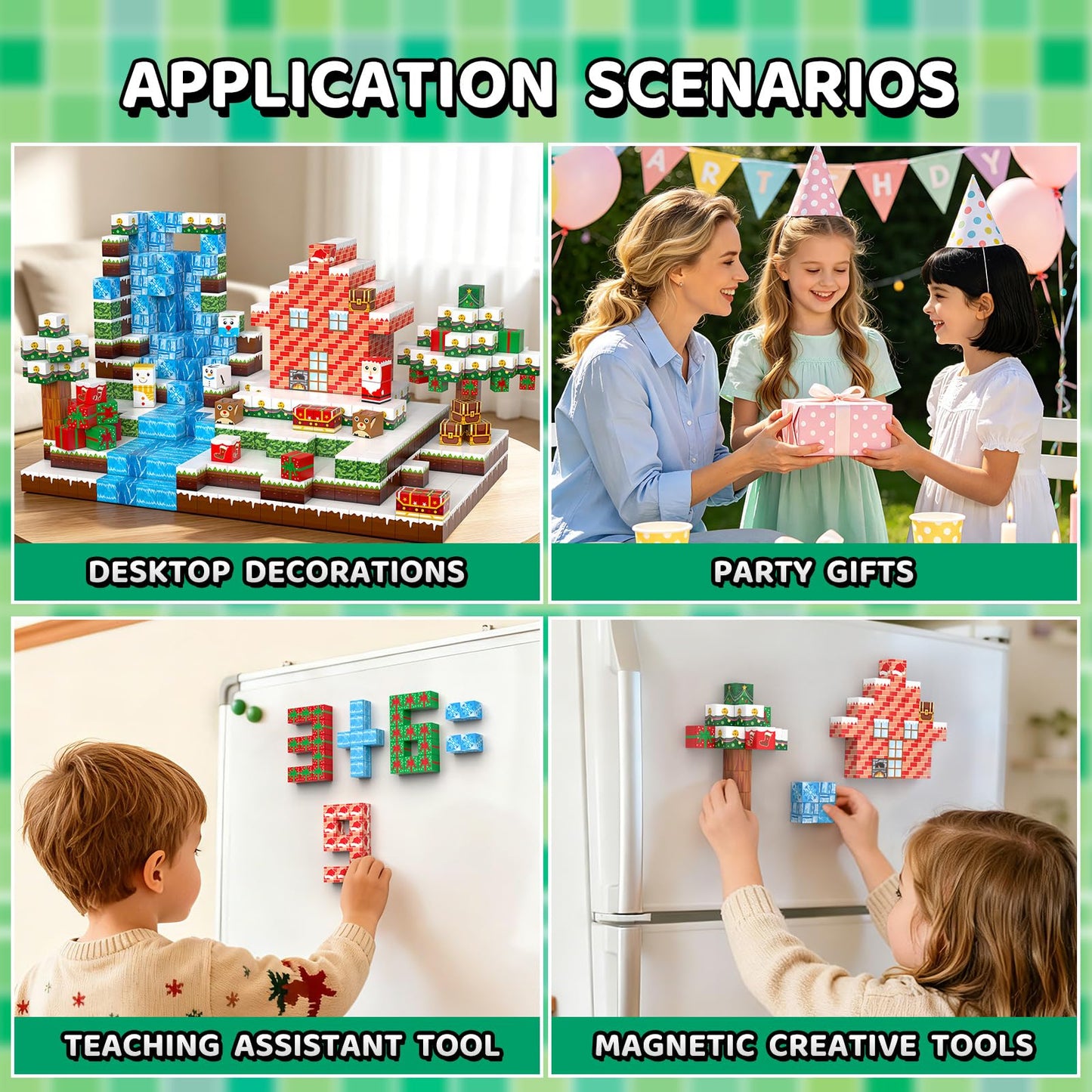 QiqoPoyee Magnetic Building Blocks Set, 180PCS Magnetic Tiles for Kids, Upgraded Mini Magnetic Cubes, STEM Magnet Tiles Toys,Magnetic Blocks Birthday