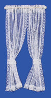 Melody Jane Dollhouse White Sheer Curtains Net Lace Drapes Miniature 1:12 Window Accessory