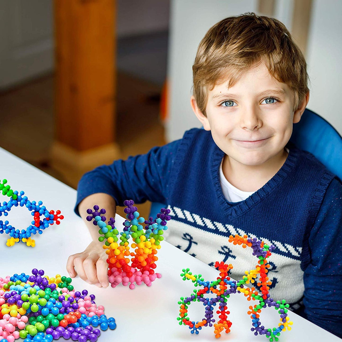 Clip Connect 100 Pieces | Diameter 1.5", Interlocking Solid Plastic Building Blocks Set Early STEM Educational Toy for Preschool Kids Boys and Girls
