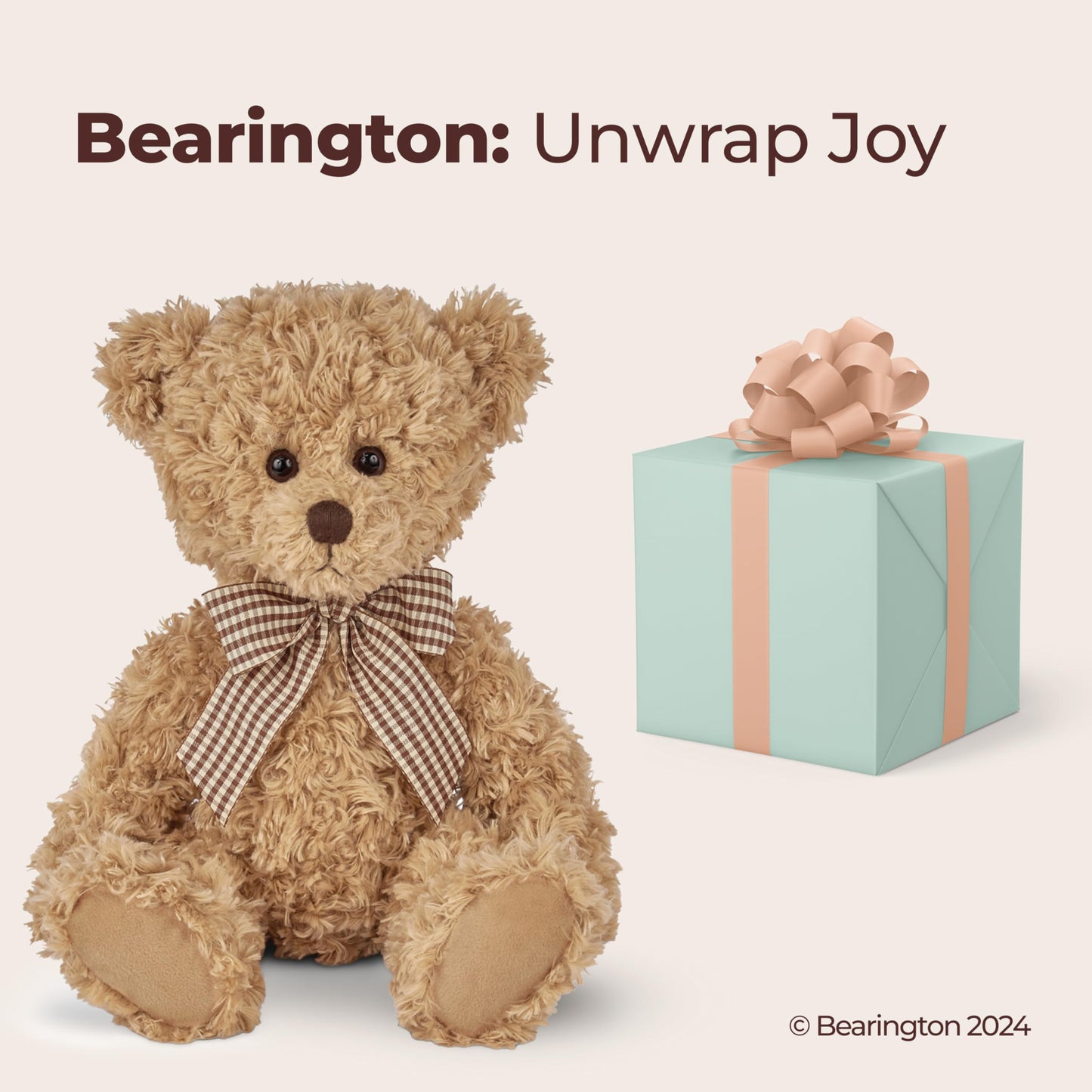 Bearington Theodore Teddy Bear Stuffed Animal - 17" Soft Teddy Bear Plush Toy with Fluffy Fur and Huggable Design - Adorable Classic Cuddly Gift