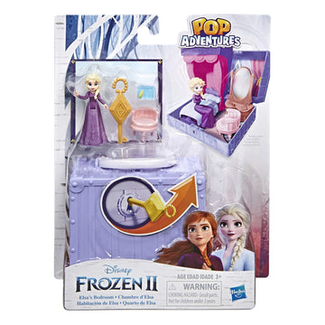 Disney Frozen Pop Adventures Elsa's Bedroom Pop-Up Playset with Handle, Including Elsa Doll, Diary, Chair, & Blanket Accessories - Toy for Kids Ages 3