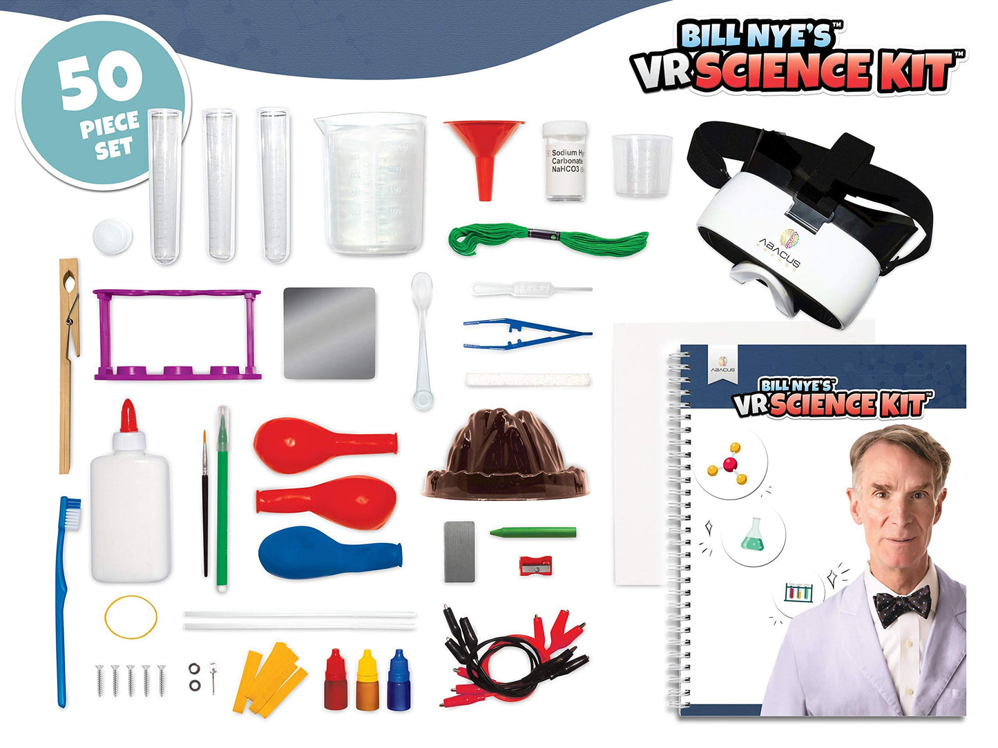 Abacus Brands Bill Nye's VR Science Kit - Kids STEM Set, Gift Ages 8-12