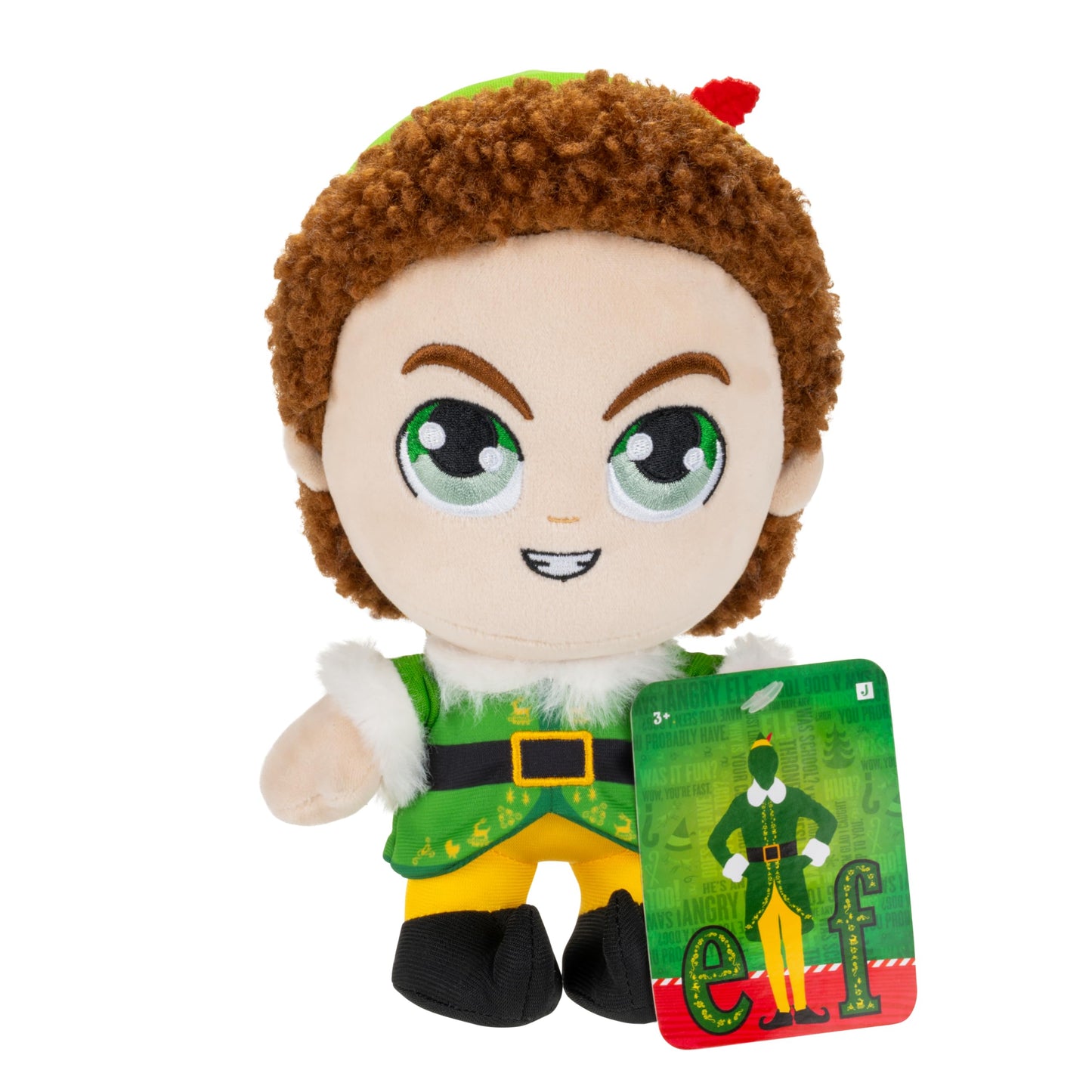 Jazwares Warner Bros. Discovery 8-Inch Buddy The Elf Plush from Elf - Super-Soft and Huggable Plush Toy - Official Licensed Plush - for All Ages