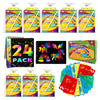 Decojoy Party Favors for Kids 4-8, Scratch Art Birthday Return Gifts, Bulk Rainbow Scratch Paper Notebook 24 Set with Reusable Stencils, Christmas