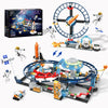 mesproud 2 in 1 Space Roller Coaster Building Set, UFO Satellite Capsule Buildable Coaster Toy, Creative STEM Construction Kit, Gift for Boys Girls