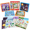 READY 2 LEARN Sticker Art Gallery - 200+ Stickers - 4 Backgrounds with Frames - Craft Kit for Ages 4-8 - Create Sea Life, Space, Robots, Garden Scenes