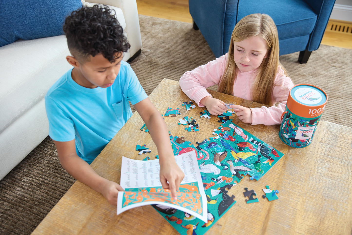 Crocodile Creek 100-Piece Jigsaw Puzzle for Kids Ages 5 and Up - Fun and Educational Table or Floor Puzzles - Heavy-Duty Box for Storage - Bunny - 15"