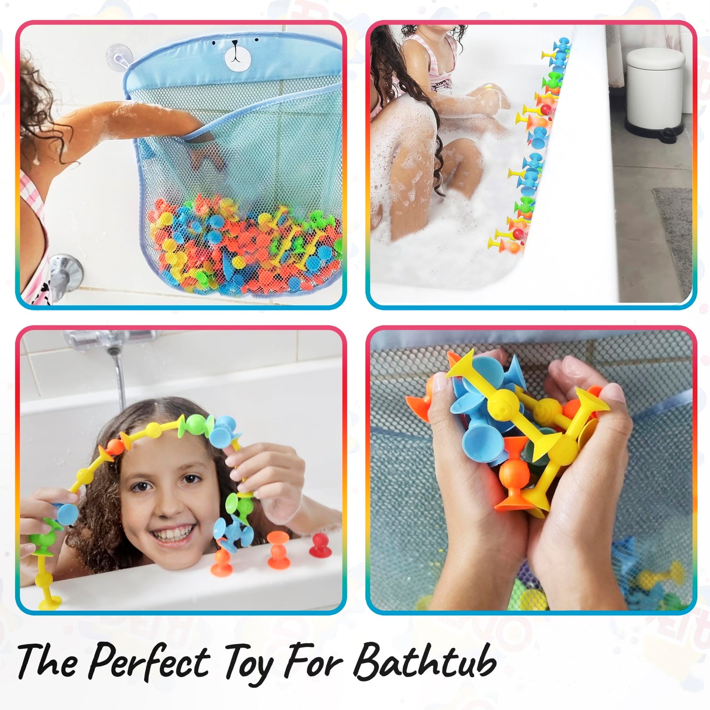 ODELA Genius Suckers 155Pcs Suction Toy Kids Sensory Toys - Baby Toy Suckers Building Toys - STEM Development Sucker Toys for Kids - Colorful Suction