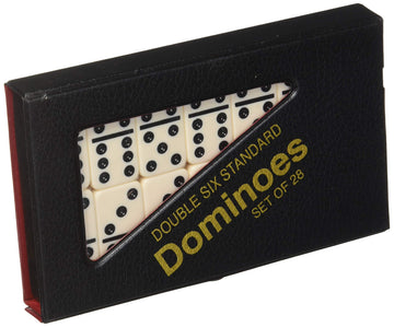 D6 Standard Dominoes Ivory with White Pips