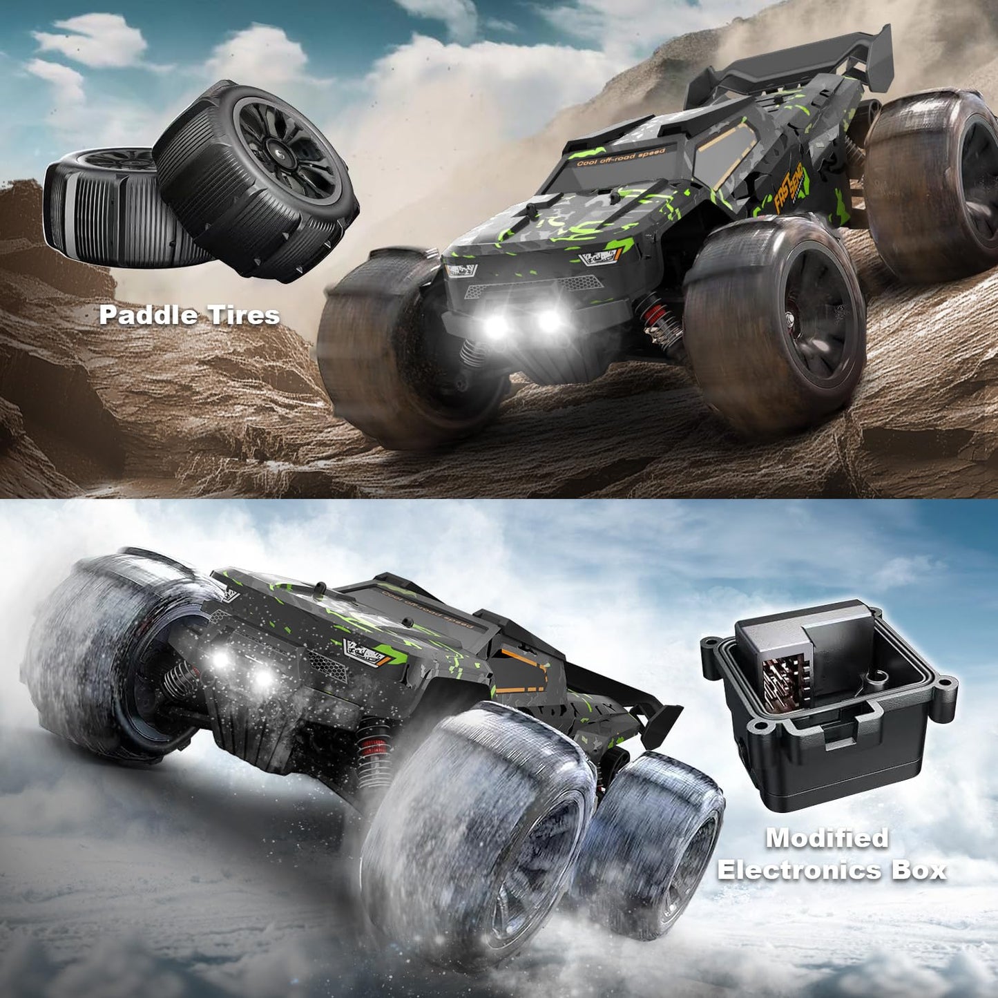 1/14 Brushless RC Cars for Adults Fast 50+ mph, RC Trucks 4x4 Offroad Waterproof, Electric Powered High Speed Remote Control Car, Fast Extreme All