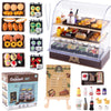 86 Pieces Miniature Bakery Case Cake Stand Display Cabinet with Food Set Mini Plastic Counter Dessert Donuts for 1:12 Doll House Store Scene