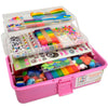Olly Kids Arts and Crafts Supplies for Kids Girls 4 5 6 7 8 9 10 11 & 12- Ultimate Crafting Supply Carboodle in Portable 3 Layered Plastic Art Box