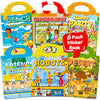 CREATIVETREES 6 Sets Reusable Sticker Book for Toddlers 1-3, Jelly Stickers Book for Kids 2-4, Travel Sticker Activity Toys for Childs 3 4 5 6 Years