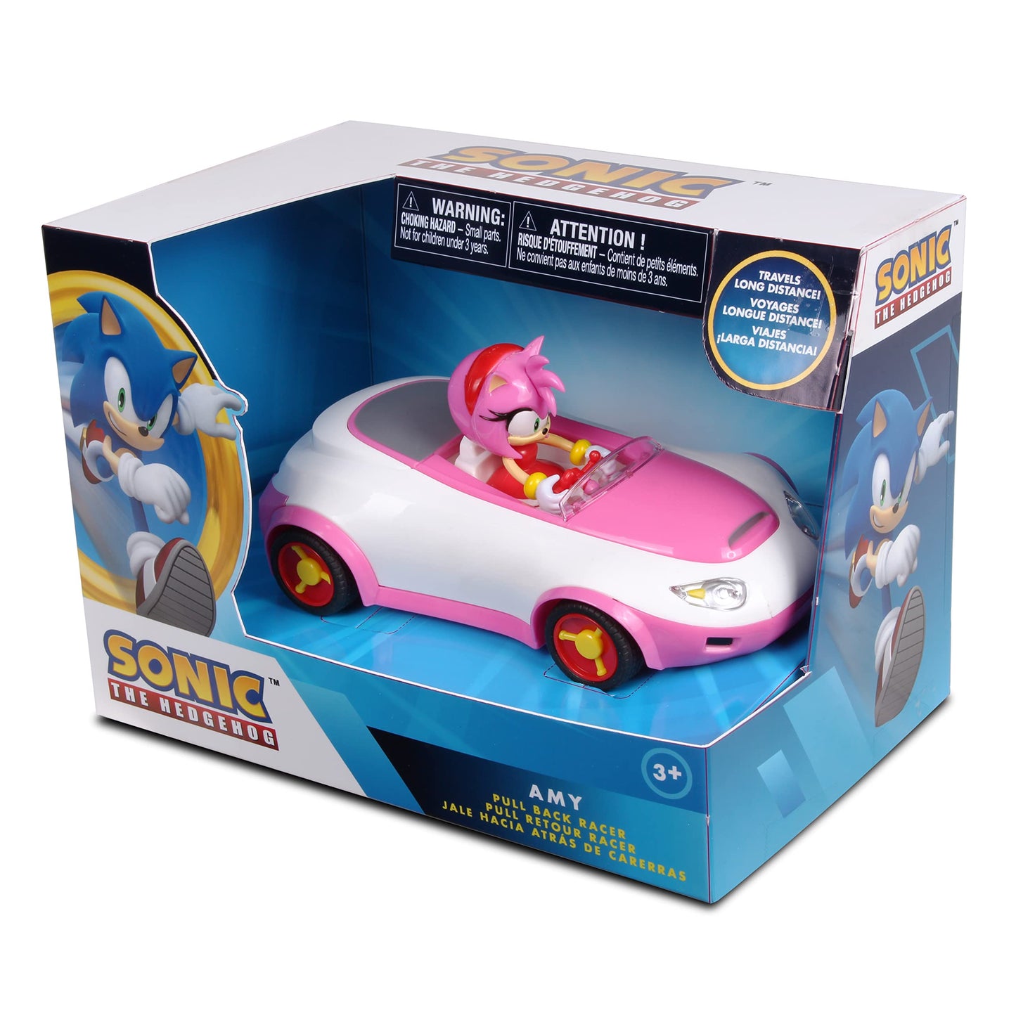 NKOK Team Sonic Pull Back Racer - Amy Rose; No Batteries Required; Pull Back, Let go, and Watch Amy Rose Race