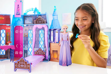 Mattel Disney Frozen Arendelle Doll-House Castle (2+ ft) with Elsa Fashion Doll, 4 Play Areas, and 15 Furniture and Accessory Pieces from Disney’s