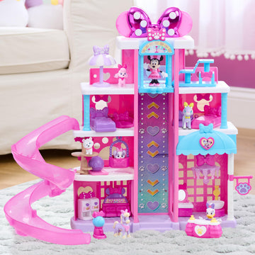 Disney Jr. Minnie Mouse Pet Hotel Playset, 25 Pieces Included