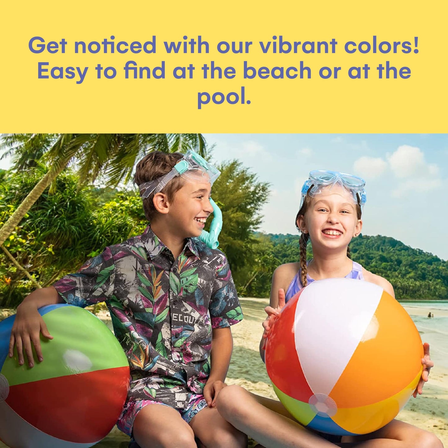Top Race 6 Pack Inflatable Large Beach Balls 24 inch Pool Ball Summer Parties, and Gifts, Pool Balls for Swimming Pools - 6 Set Blow up Rainbow Color