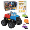 POPULAR PLAYTHINGS Magnetic Monster Build-A-Truck Set, Take-Apart Vehicle Toy for Toddlers, Gifts for Kids Ages 2 & Up - 6 Pieces