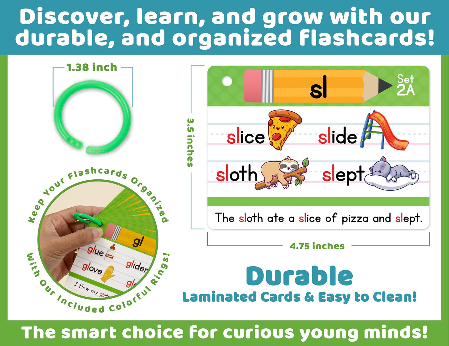 Bright Seed Phonics Flash Cards, Learn to Read, 120 Phonics Cards