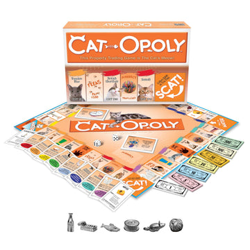 Late for the Sky CAT-opoly Cat Board Game, Family Property Trading Strategy for 2-6 Players, Ages 8+, Educational Breed Facts, Tokens, Screen-Free Fun