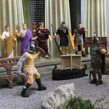 Safari Ltd. Ancient Rome Super Toob - Mini Figurines: Gladiator, Noblewoman, Centurion, Senator, Caesar, Emperor, Colosseum, Aqueduct, Pantheon & More